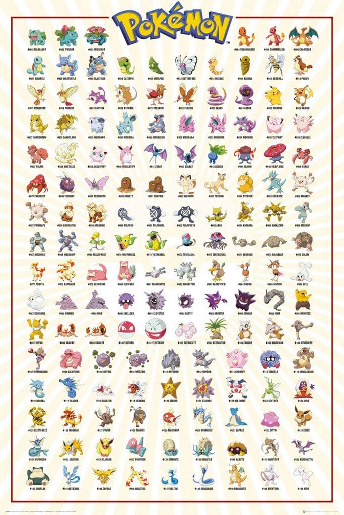 Image of GBeye Pokemon Kanto 151 Poster 61x91,5cm